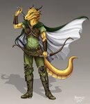 Art Vaessarel Vakarian, Half-Dragon Ranger : DnD Female drag