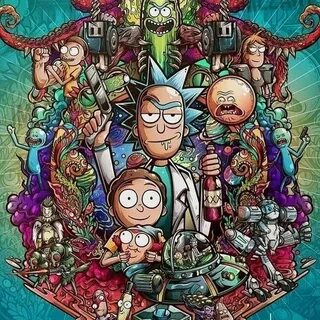 Imagen de fondo de pantalla para celular tema rick y morty. 