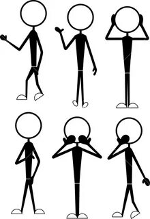 Stick Figure Cartoons Poses Royalty-Free Stock Image - Story