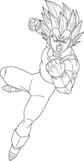 Super Saiyan Vegeta Lineart 3 by BrusselTheSaiyan on Deviant