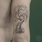 Geometric Tree Tattoo by svenrayen Tree tattoo, Tree tattoo 