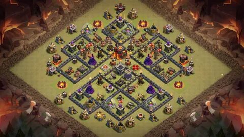 NEW TH10 WAR BASE WITH CLAN CASTLE IN CENTER