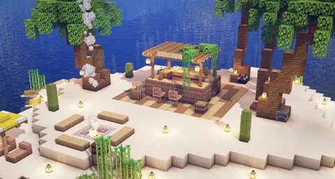 Tiki Bar on a tropical island : Minecraft Minecraft decorati