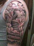 sleeve tattoo stairs - Google Search Heaven tattoos, Tattoos