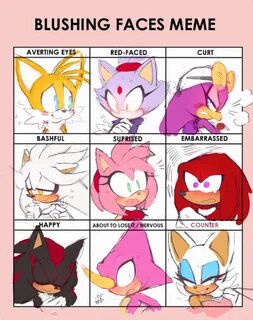 Blushing Faces Meme by Motobugg Sonic funny, Sonic the hedge