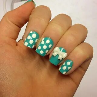 Cute Turquoise And White Nails - See more ideas about nail d