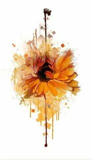 Watercolor sunflower . Watercolor sunflower tattoo, Watercol