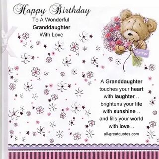 Happy Birthday Granddaughter Greeting Cards For Facebook Bir
