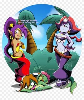 Shantae, Risky Boots And Mermaid By Corythec, HD Png Downloa