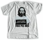 FREE PEE-WEE !!! Pee-wee Herman Paul Reuben Mug Shot T-shirt