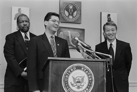 File:Xavier Becerra, Robert Matsui, and Elijah Cummings at a press conference on
