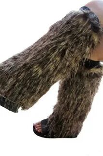 Brown Long Fluffy Leg Warmers - Team Toyboxes