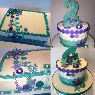 Birthday sheet cakes, Sea birthday, Mermaid birthday cakes