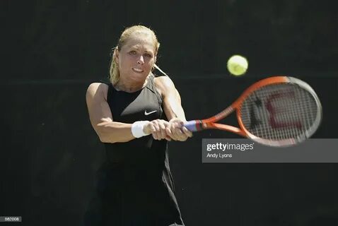 Amanda Coetzer of South Africa in action against Adriana Zer