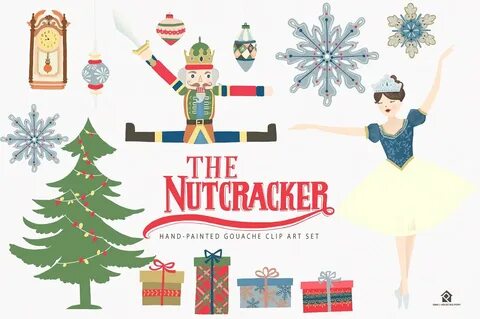 手 绘 胡 桃 夹 子 芭 蕾 舞 童 话 水 粉 插 画 The Nutcracker Ballet Clip Art