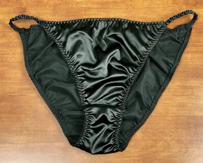 Трусики Black Satin String Bikini Panty - L/7: купить с дост