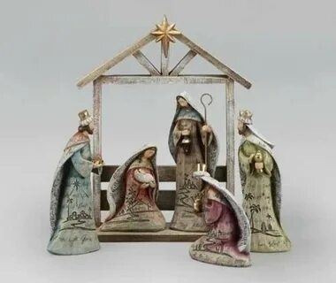 Buy 6-Piece Religious White Wash Look Christmas Nativity Fig