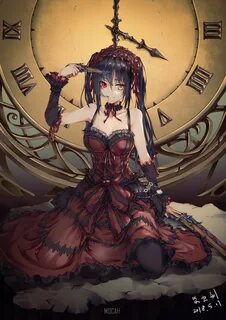 #401000 Date A Live, anime girl, thighs, long hair, black ha