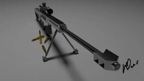 barrett Model 3D in Senapan Serbu 3DExport