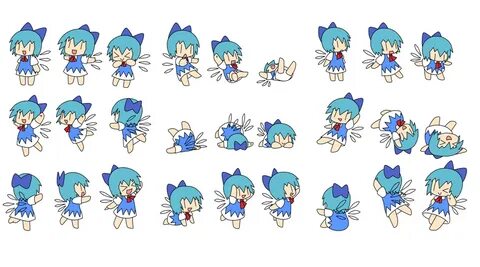 Safebooru - blue dress blue hair bow chibi cirno dress expre