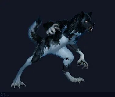 Commission: Lunetta Werewolf Spirit animal art, Werewolf art