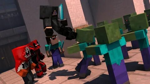 tnt,deadpool,ninja.and noob vs zombies Minecraft wallpaper, 