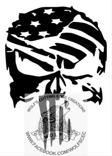 Tattered Punisher Flag Skull Design Svg Dxf Cnc Laser Cricut