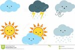 Cute Weather Cartoon Clipart Stock Vector - Illustration of 