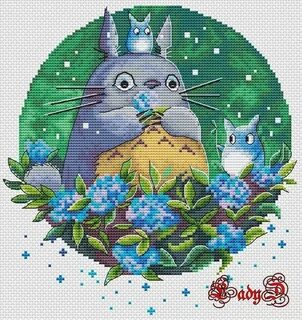 Totoro Cross Stitch Pattern PDF Instant Download Fantasy Cro