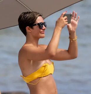 Frankie Sandford suffered hot bikini malfunction at the beac