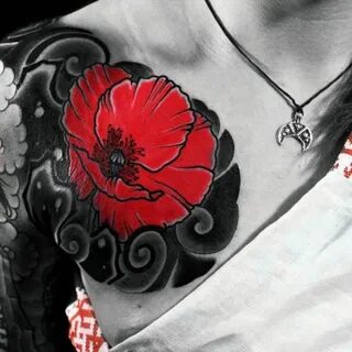 75 Poppy Tattoo Designs For Men - Remembrance Flower Ink Pop