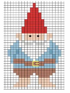 Gnome perler bead pattern Cross stitch patterns, Cross stitc