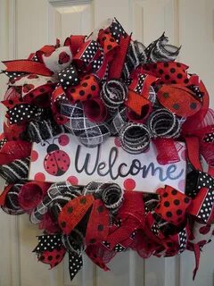 Ladybug Wreath / Lady Bug Wreath / Welcome Wreath / Spring E