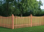 Outdoor Essentials Scallop Spaced Picket Fence - Color Treat