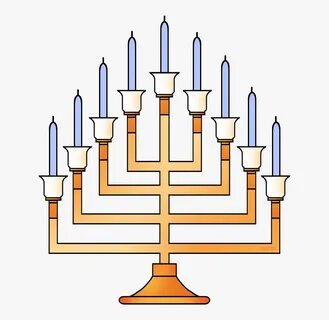 Menorah With Candles - Hanukkah, HD Png Download - kindpng