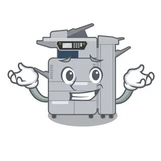 Successful copier machine isolated in the cartoon Stock Vect