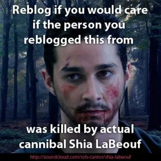 Reblog if... Actual Cannibal Shia LaBeouf Know Your Meme