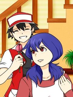 Safebooru - age difference baseball cap black hair blue hair