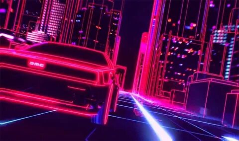 #DeLorean retro games New Retro Wave #car #neon #synthwave #