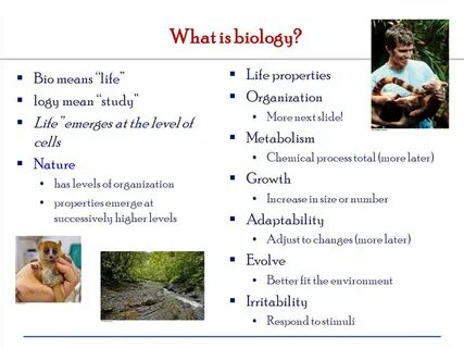 What is biology? ? Bio means "life" ? logy mean "study" ? Li