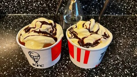 Homemade KFC Sundae Soft Serve Vanilla Ice Cream with Chocol