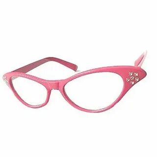 World Pride ® 50's 60's Grease Cateye Glasses Rhinestone for