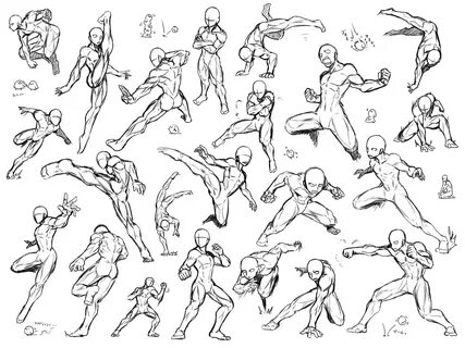 戦 闘 中 っ ぽ い ア ク シ ョ ン ポ-ズ 集 Art reference poses, Figure draw