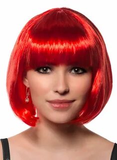 Clothes, Shoes & Accessories Red Bob Wig Ladies 12" Long Fan