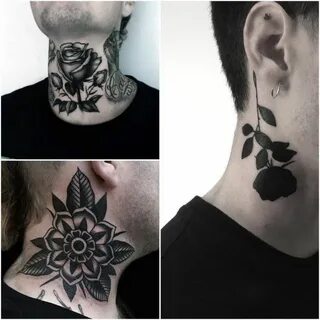 Best Neck Tattoo Ideas for Men - Positivefox.com Rose neck t