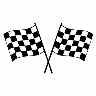 Set of 2 Racing Flags Iron on Screen Print Transfers for Ets