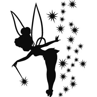 Sticker fée adorable Tinkerbell pumpkin stencil, Fairy silho