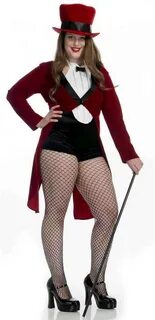 Plus Size Circus Sweetie Sexy Red Tuxedo Costume - Candy App