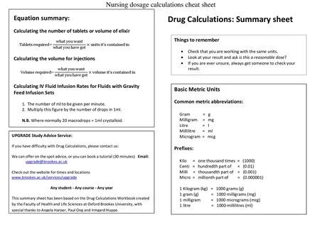 Customer Ten Expect it nursing dosage calculations cheat she