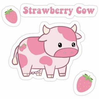 Strawberry Cow Pack Sticker by ameliiagrace Cute stickers, C